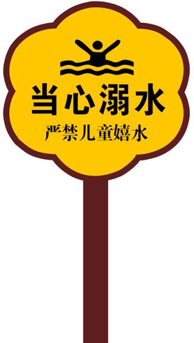 当心溺水提示牌