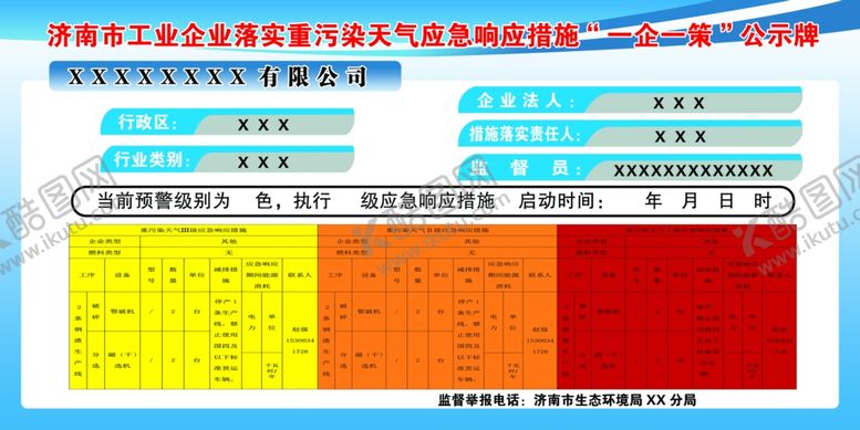 编号：70062309190204176323【酷图网】源文件下载-一厂一策环保公示牌