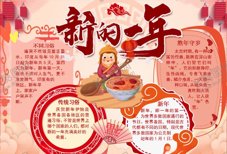 编号：30048710241129102332【酷图网】源文件下载-春节小报