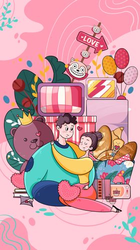 创意卡通插画图案梦幻竖版儿童