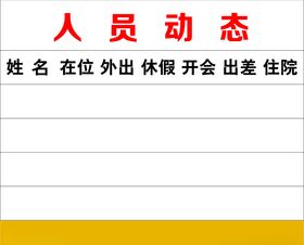 人员去向牌