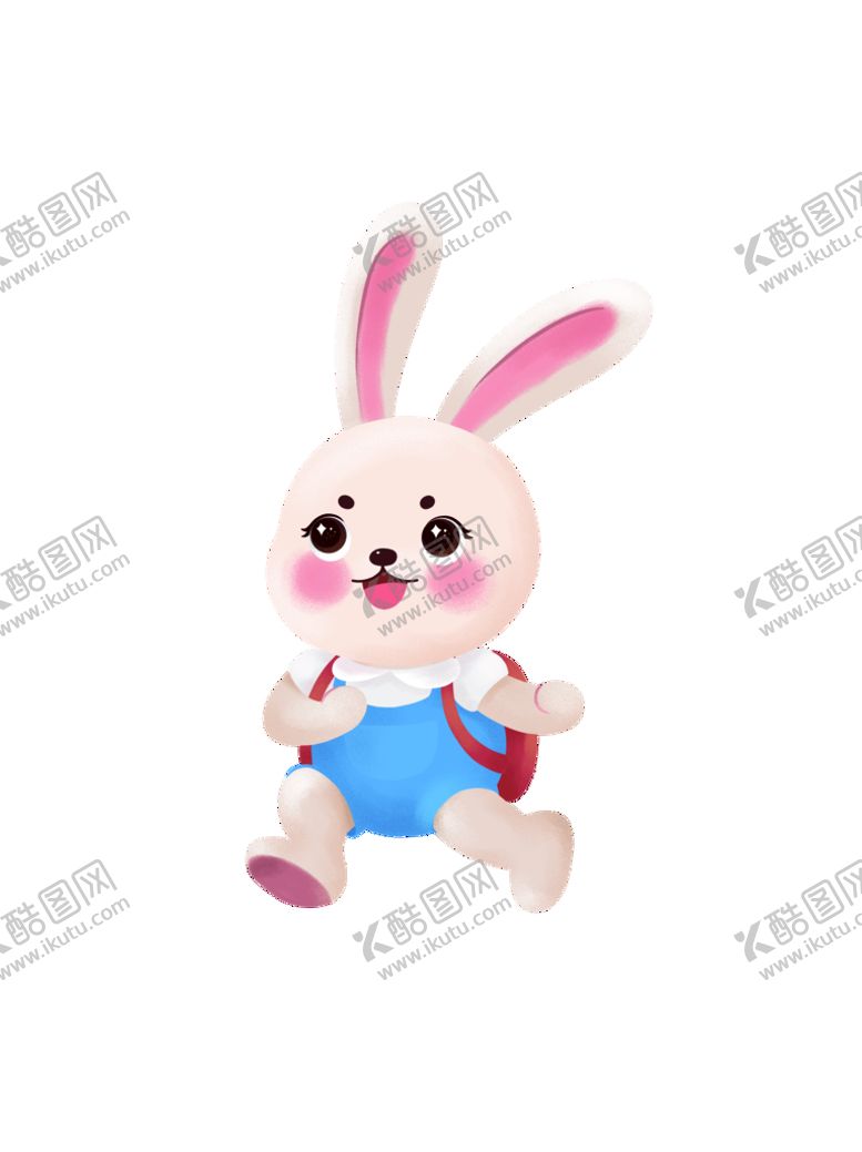 编号：80946309230342487938【酷图网】源文件下载-背着书包的可爱兔子