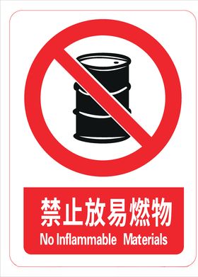 禁止放易燃物