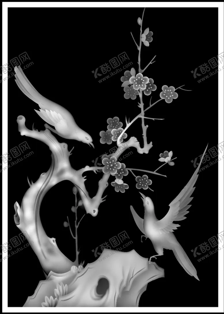 编号：82893001232208382216【酷图网】源文件下载-精雕梅花背板素材