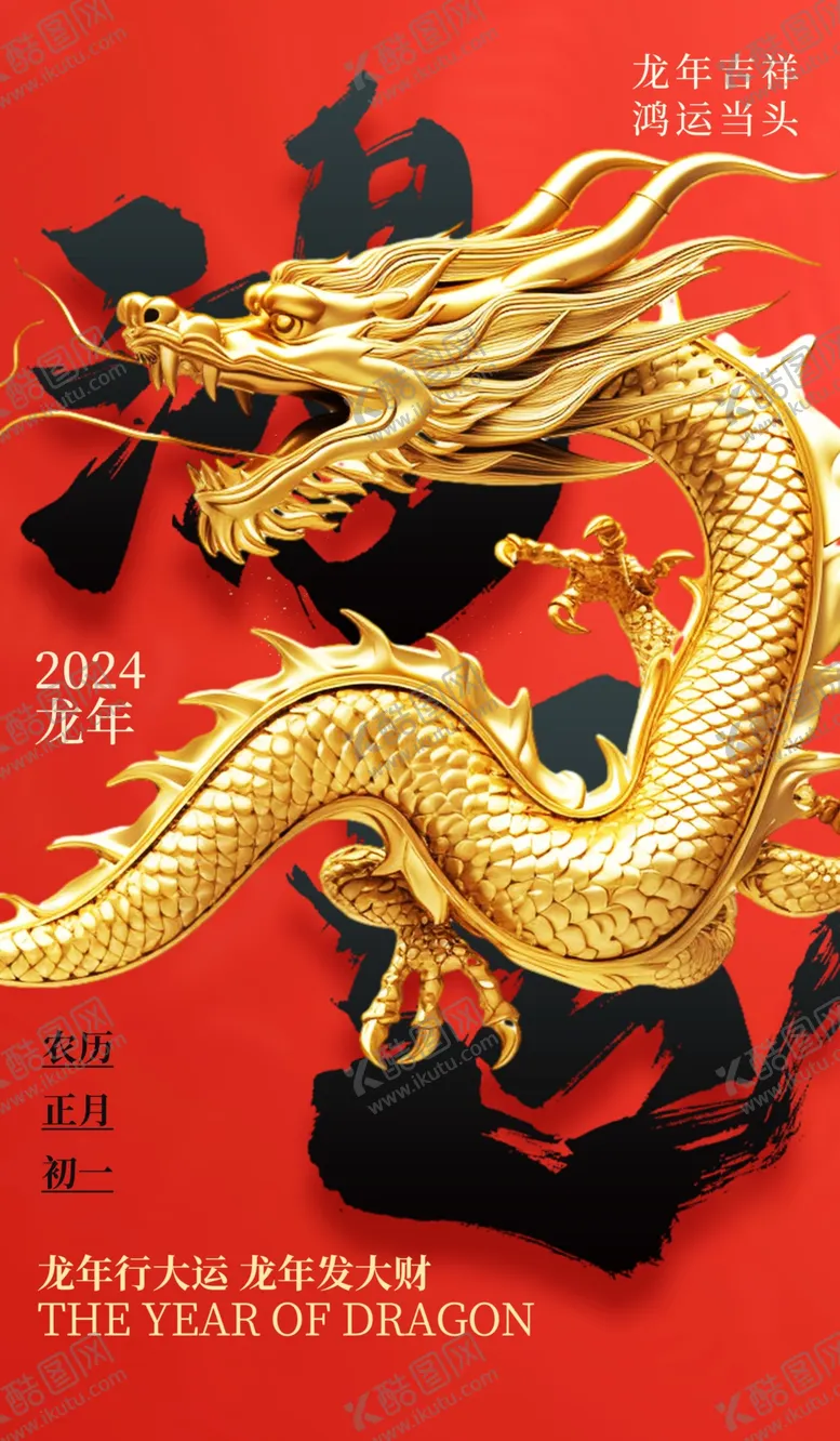 编号：62092911262006084316【酷图网】源文件下载-龙年海报传单