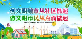 文明城市展板国家创建口号