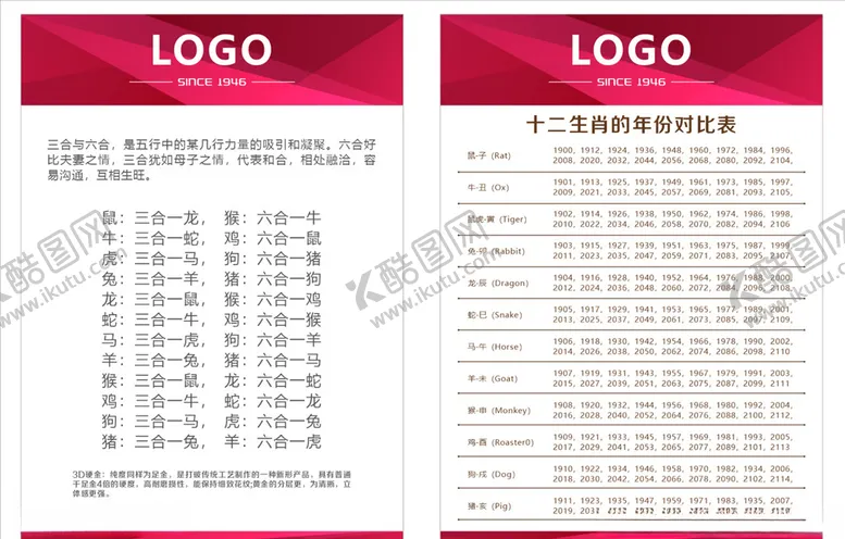 编号：46334706272246179067【酷图网】源文件下载-生肖对照表