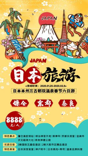 日本旅游插画海报