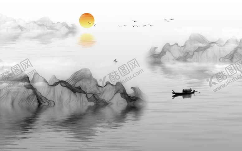 编号：73669002101636422497【酷图网】源文件下载-中式花鸟壁画