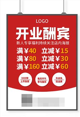 新店开业红色喜庆海报