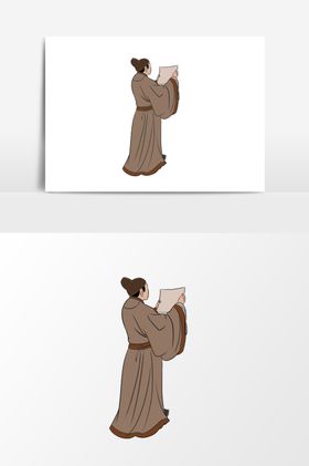 淡彩国画人物