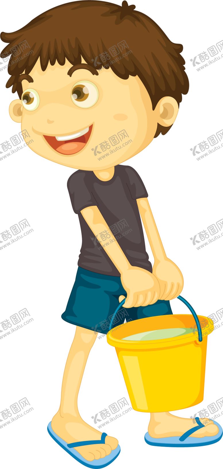 编号：25154902062010268978【酷图网】源文件下载-劳动节提着水桶的男孩