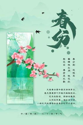 春分节气插画海报展示