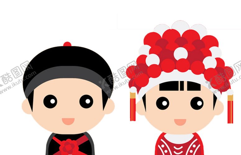 编号：28482804260224203207【酷图网】源文件下载-卡通新郎新娘PNG免扣素材