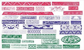 花纹花边传统图案装饰雕花