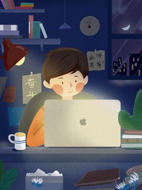 学生校园生活插画