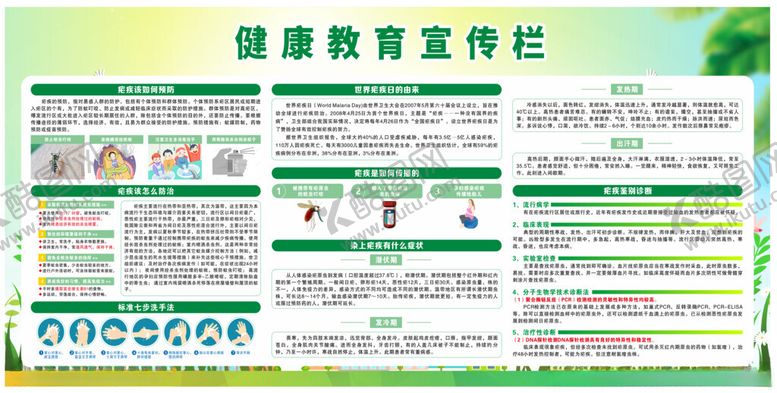 编号：17465101281822526864【酷图网】源文件下载-防止疟疾传播健康教育宣传栏展板