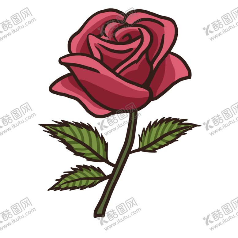 编号：68986110300228141865【酷图网】源文件下载-手绘卡通玫瑰花