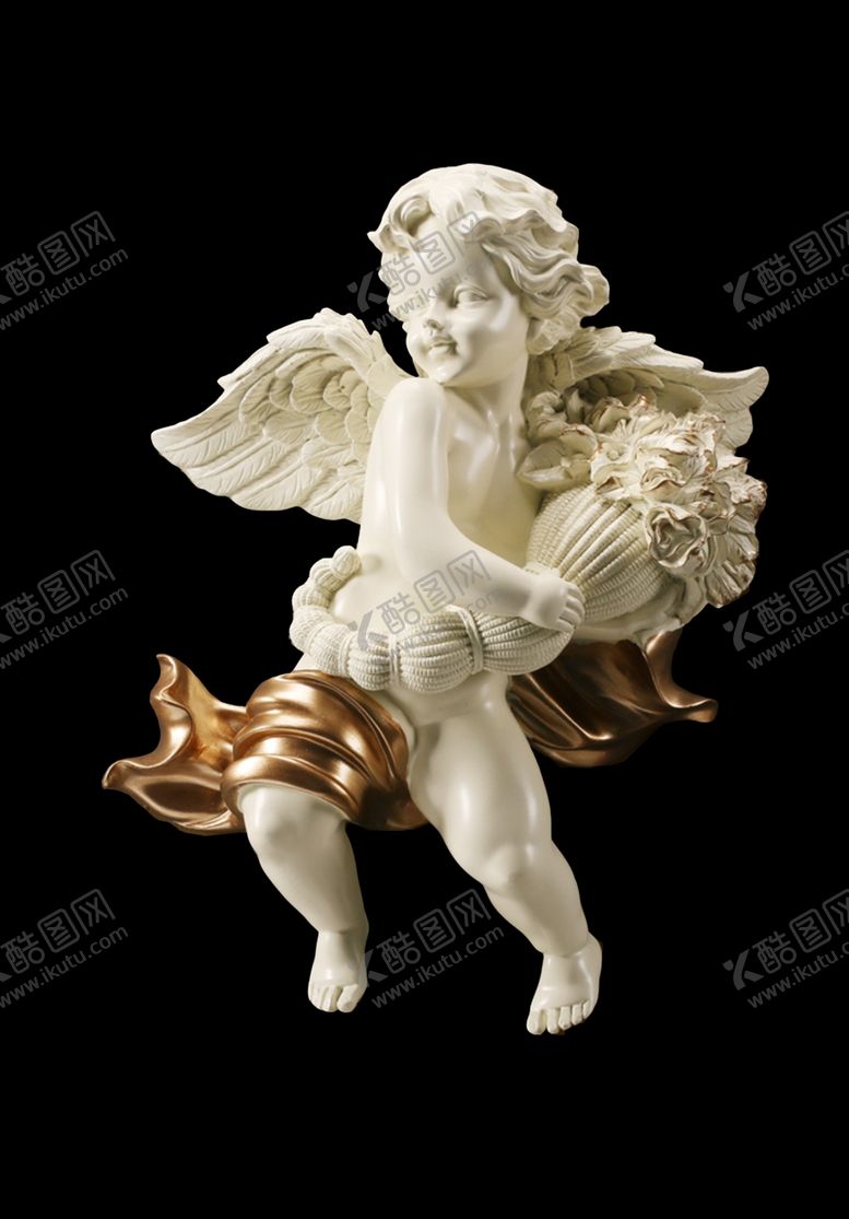 编号：68743109280729012347【酷图网】源文件下载-小天使手捧爱心石膏装饰