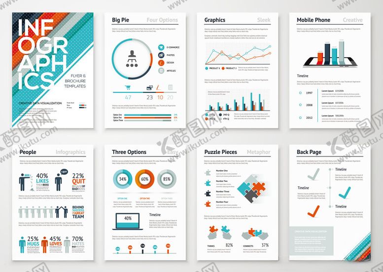 编号：85214904022222449891【酷图网】源文件下载-多样信息图表设计模板