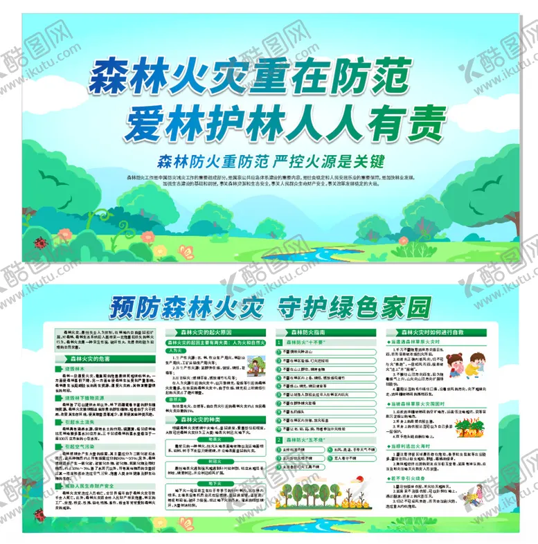 编号：11444403051128447946【酷图网】源文件下载-森林防火展板宣传栏