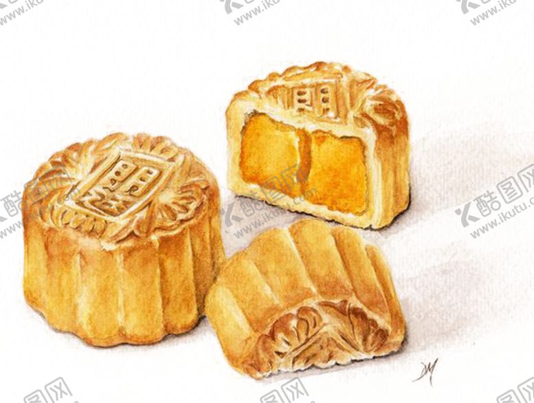 编号：66393910311109235827【酷图网】源文件下载-月饼手绘