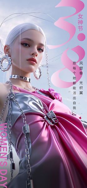 人物海报女神节简约大气妇女节
