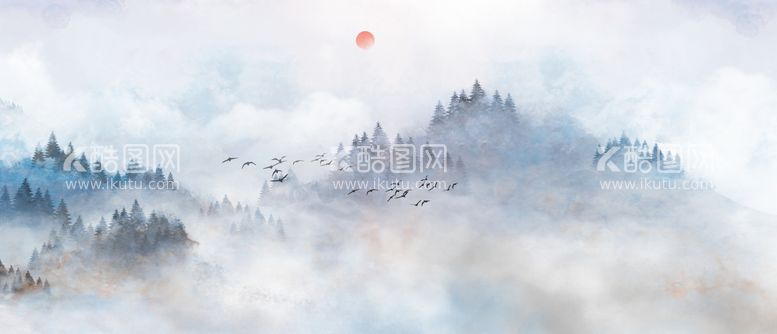 编号：95617309140453089856【酷图网】源文件下载-水墨画山水画装饰画