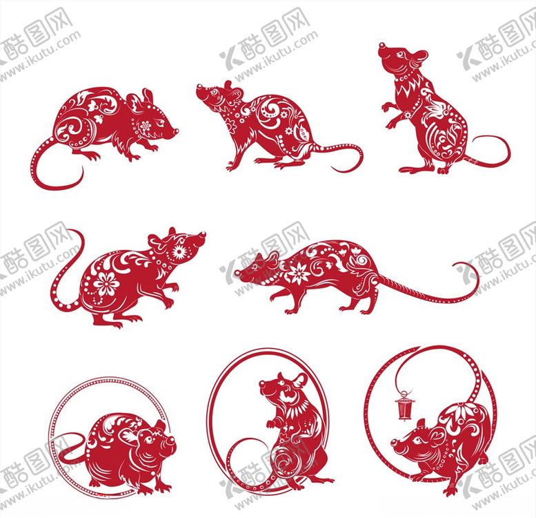 编号：27553109201634416340【酷图网】源文件下载-鼠年剪纸