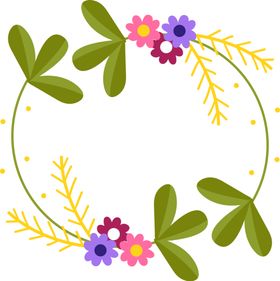 花朵标签免抠图环留言框边框题栏