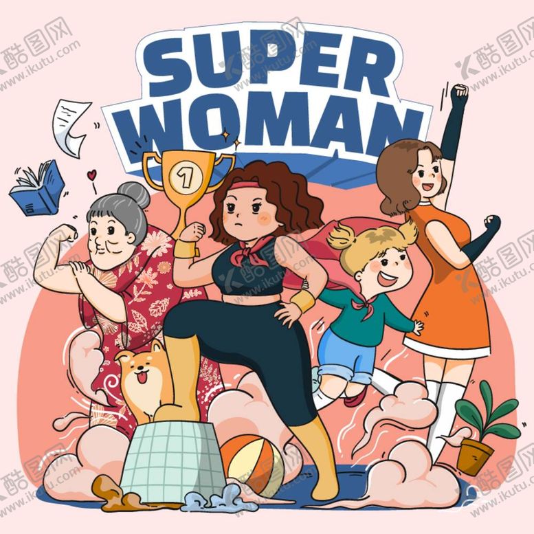 编号：19067612030948119802【酷图网】源文件下载-超级女人矢量插画