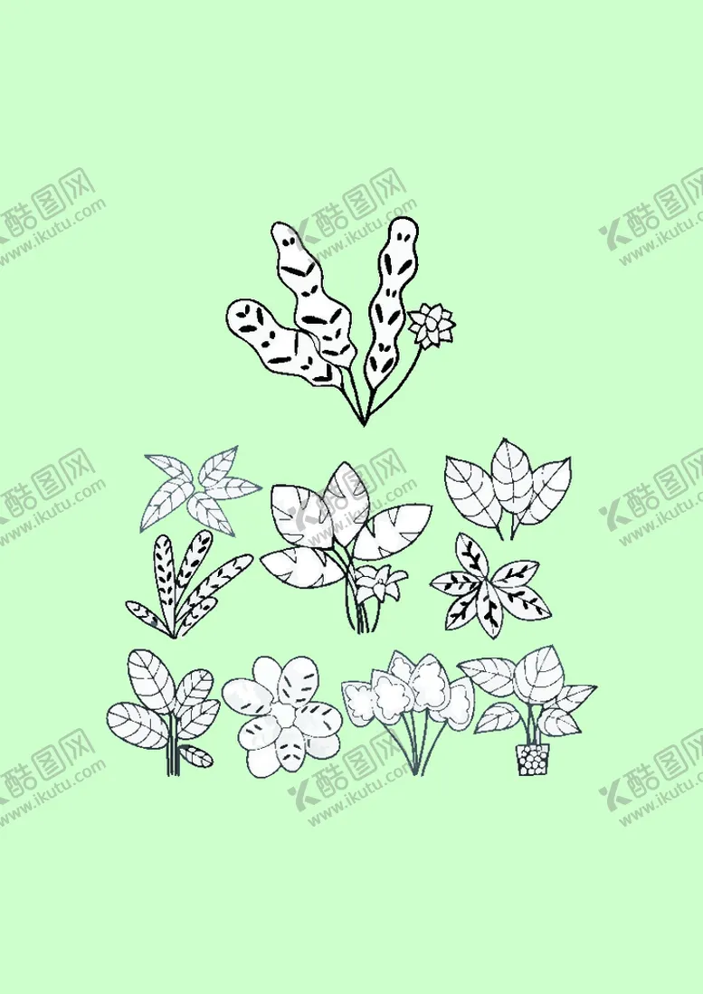 编号：86235001191347509260【酷图网】源文件下载-简笔画叶子