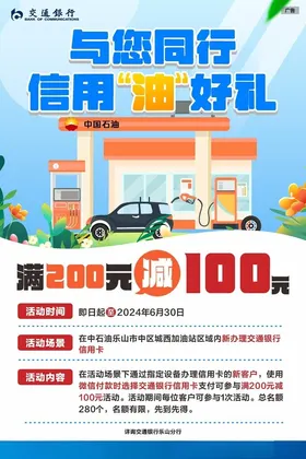 活动海报满减加油站春天花朵