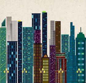 扁平风矢量图建筑高楼