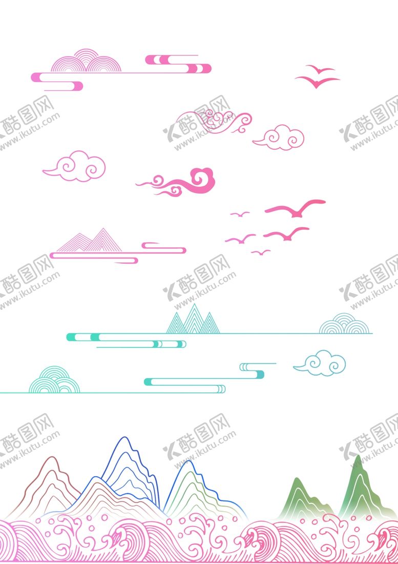 编号：91940004040119509804【酷图网】源文件下载-山水云纹