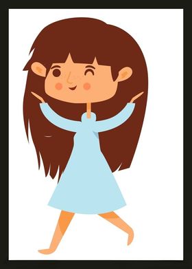 手绘女孩女人优雅美漂亮