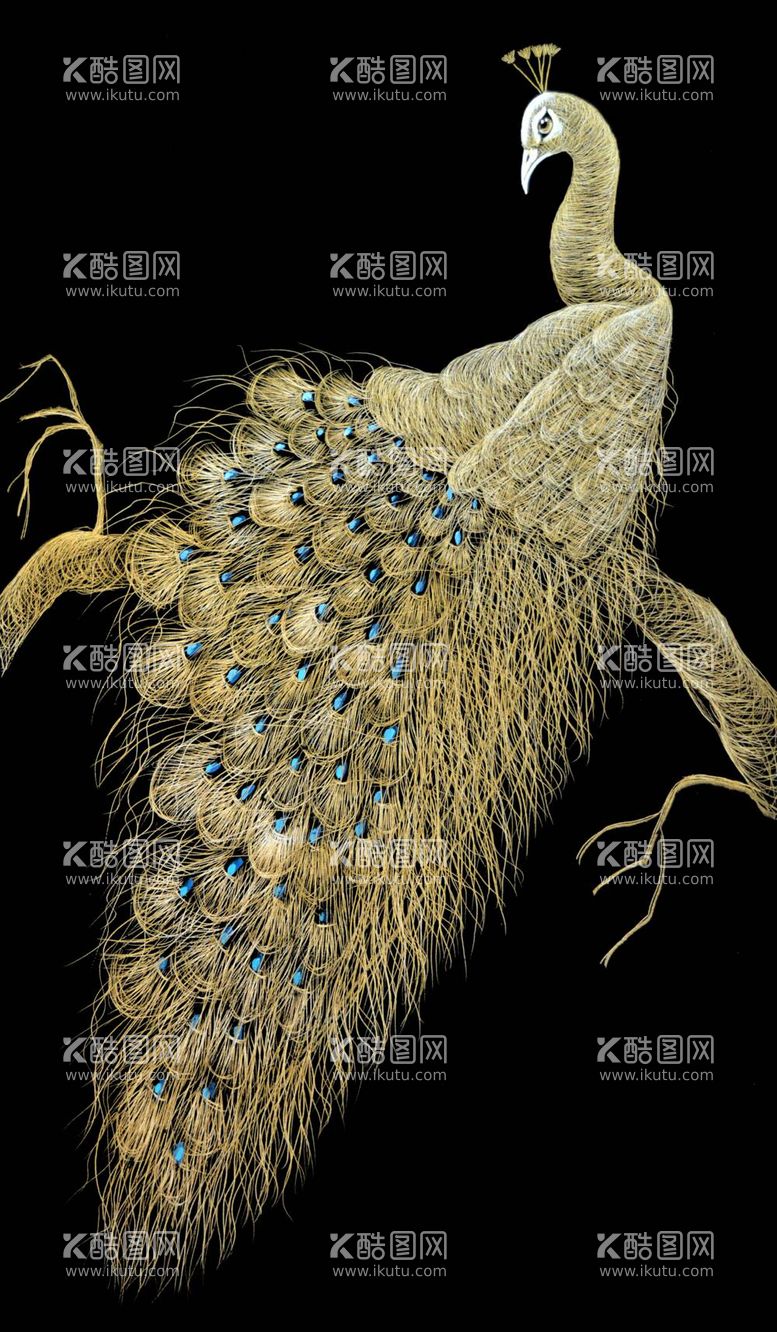编号：43765411300242245819【酷图网】源文件下载-金孔雀玄关画