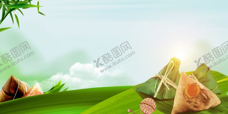 编号：22261809181016466005【酷图网】源文件下载-端午粽子清新古风背景素材