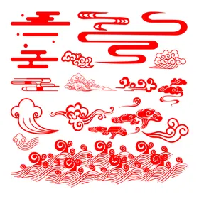 祥云小图标中国造型底纹