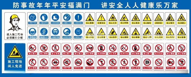 编号：35773112121041088744【酷图网】源文件下载-施工现场警示标识牌大全