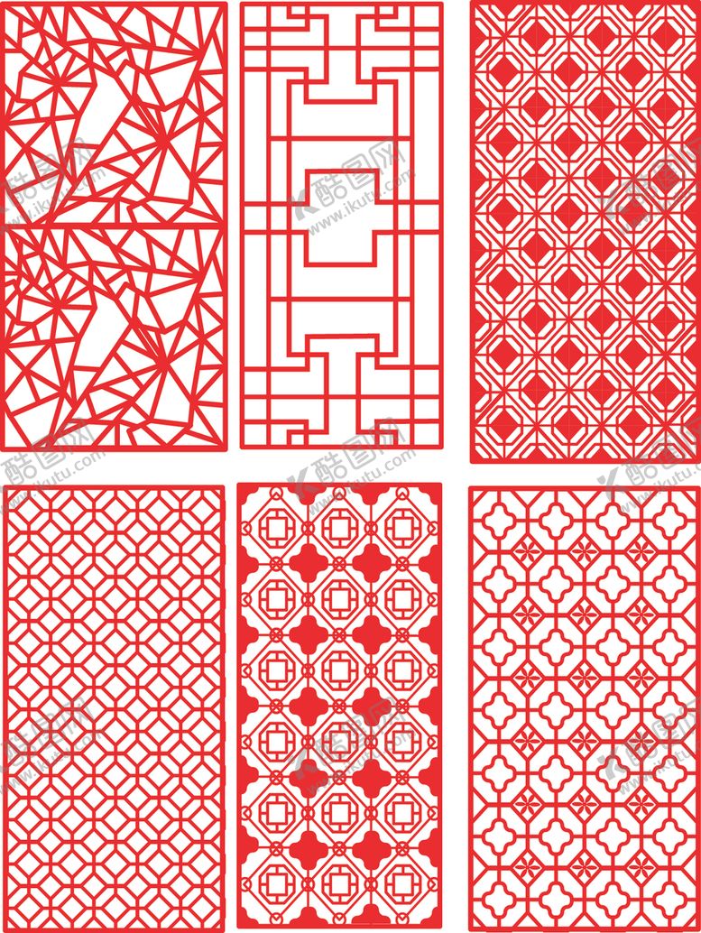 编号：80740712080714053260【酷图网】源文件下载-春节剪纸花纹窗花