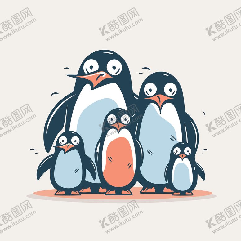 编号：34908802051120434963【酷图网】源文件下载-有趣企鹅卡通儿童插画