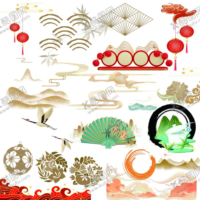编号：92078311020808426246【酷图网】源文件下载-中式传统元素集合