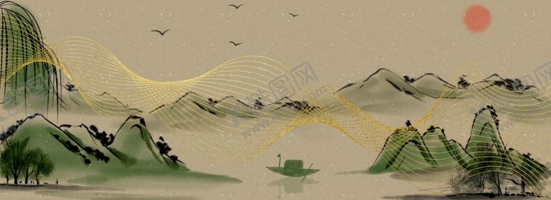编号：59283510192121509494【酷图网】源文件下载-水墨壁画