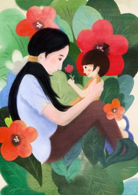 母子插画