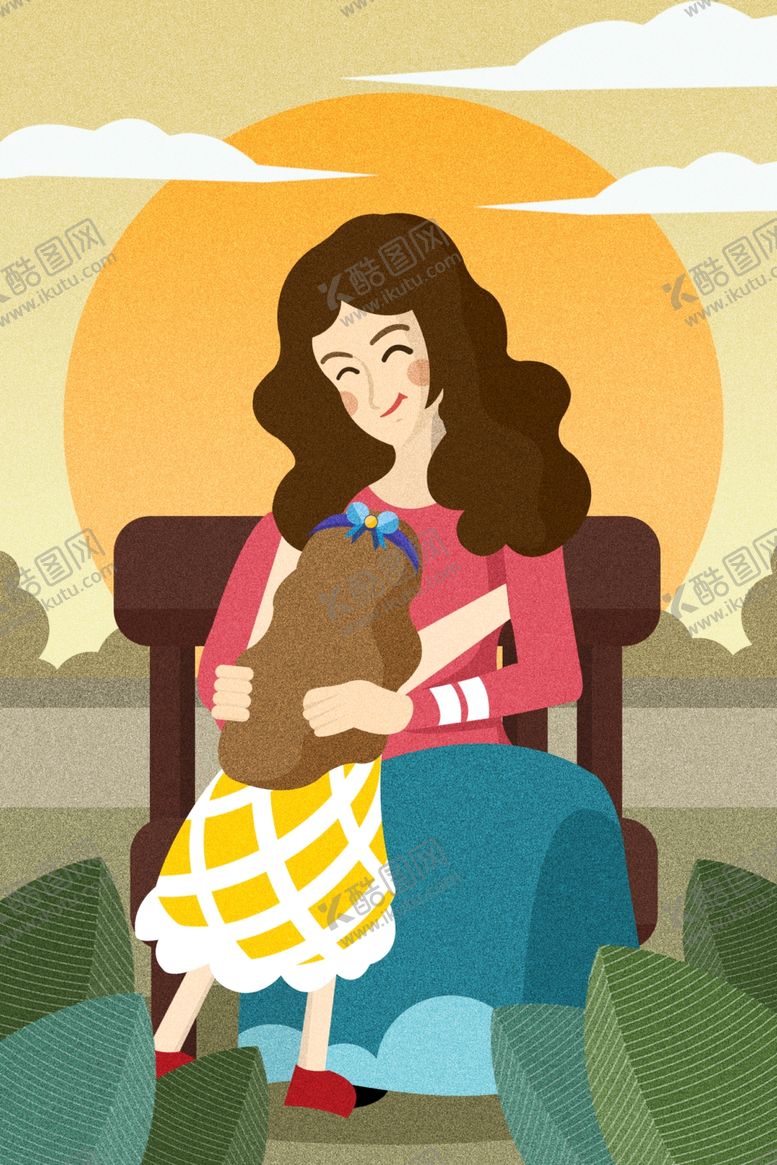 编号：47969009240029157756【酷图网】源文件下载-母子插画