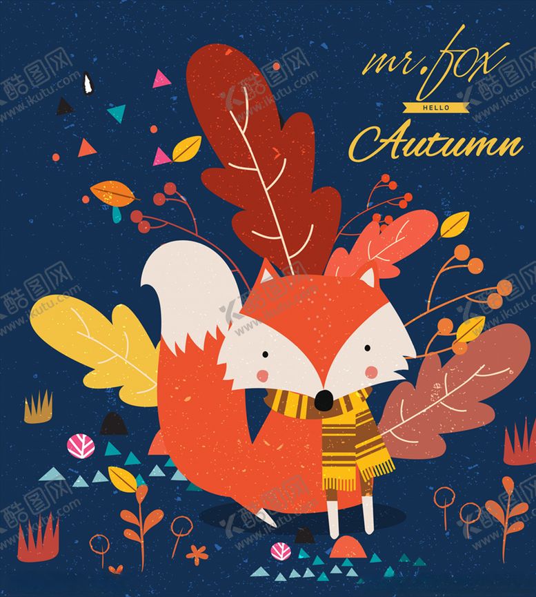 编号：21761210120352424830【酷图网】源文件下载-创意秋季狐狸
