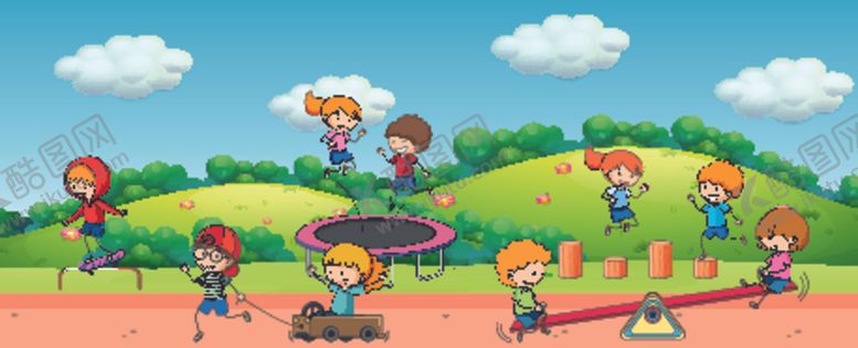 编号：22516809221503318164【酷图网】源文件下载-儿童游玩插画