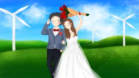 手绘情侣婚礼系列图片