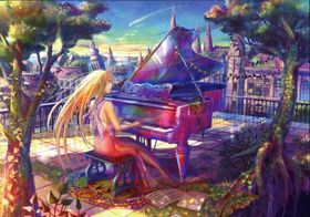 二次元美女手绘插画图片